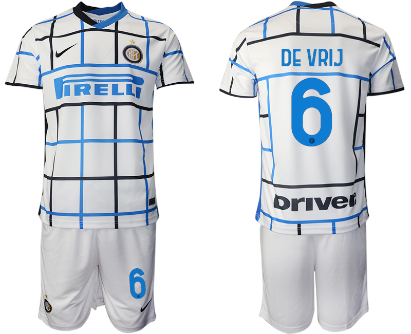 Men 2020-2021 club Inter milan away #6 white Soccer Jerseys->inter milan jersey->Soccer Club Jersey